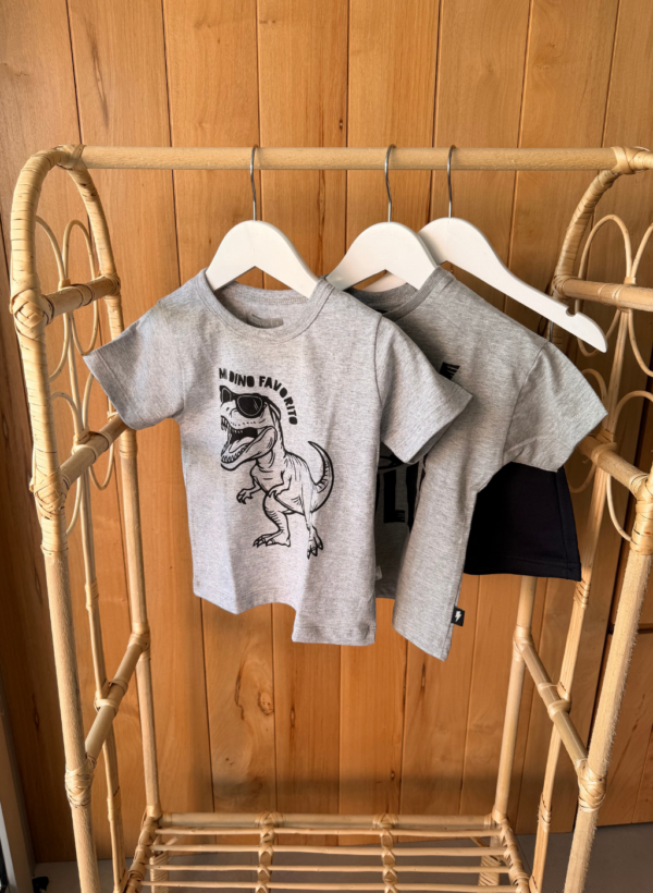 MIMO_769_REMERA_KID_DINO_40_GRIS_MELANGE REMERA KID DINO